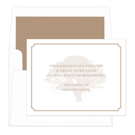 White Oak Tree Flat Sympathy Cards